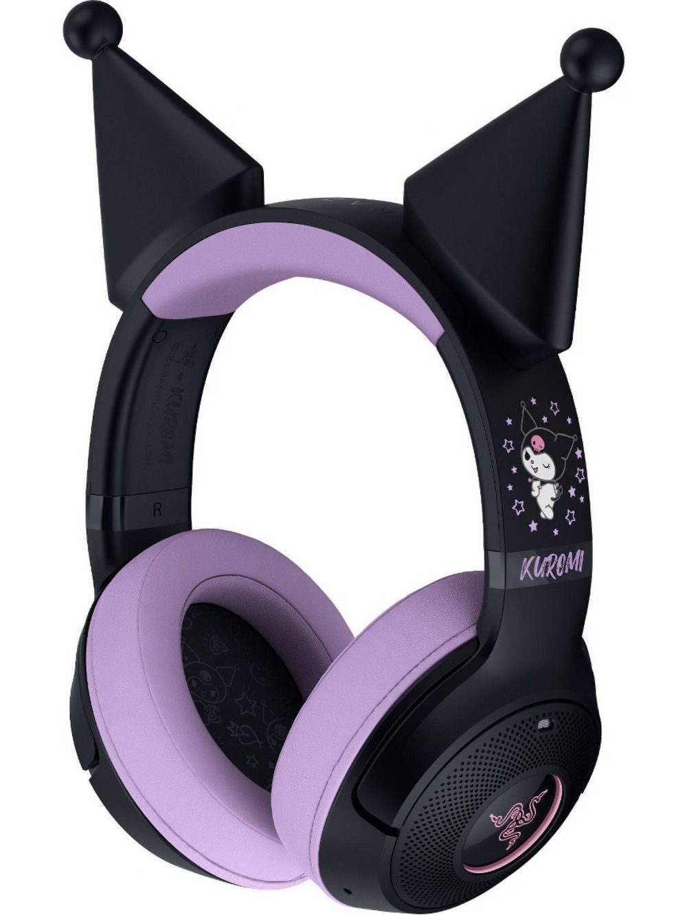 Razer Kuromi Over-Ear Wired Headset — Black and Light Purple